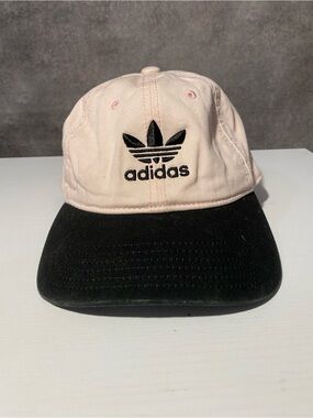 Adidas Originals Trefoil Logo Baseball Cap Light Pink Black Bill Dad Hat OSFM